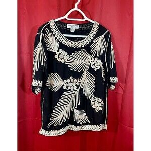 Lauren Michelle Womens Blouse Whimsigoth crochet Floral Embroidered Plus 3X